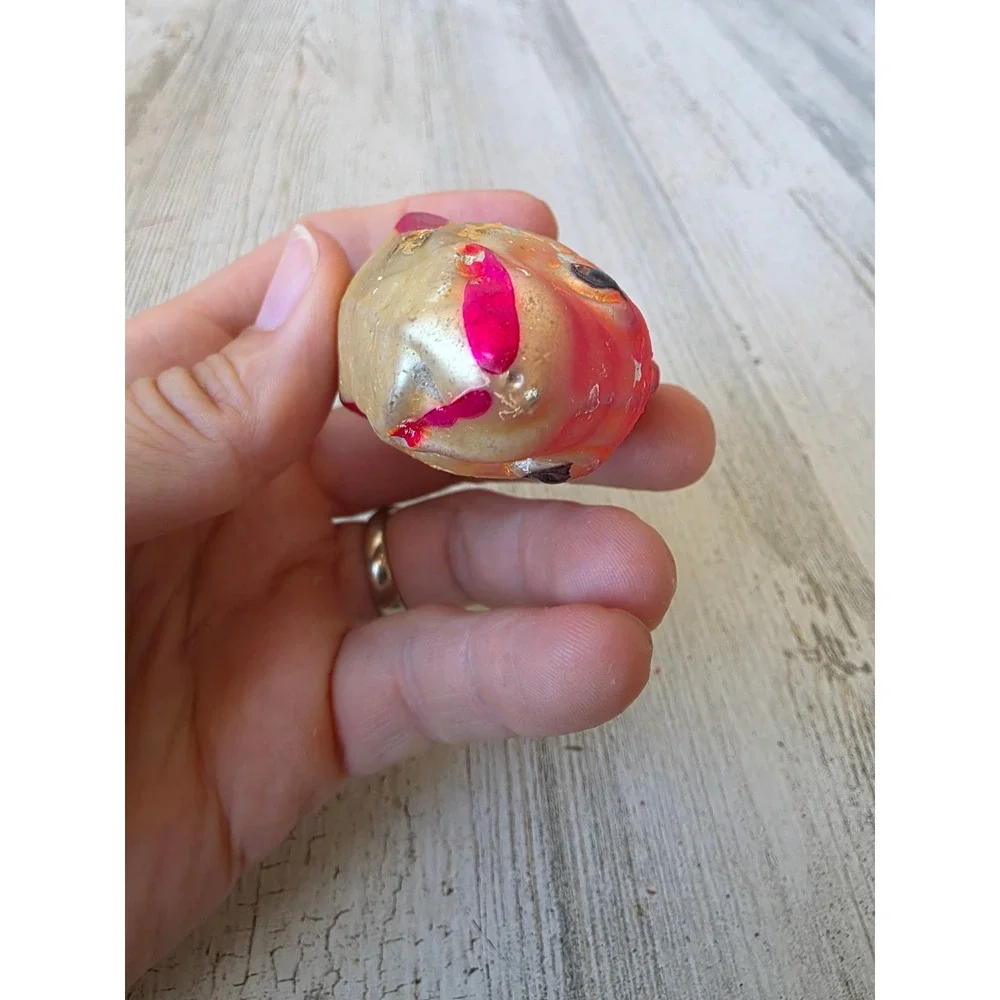 Antique AS IS fish Mercury pink glass ornament Xmas tree Fisher nautical